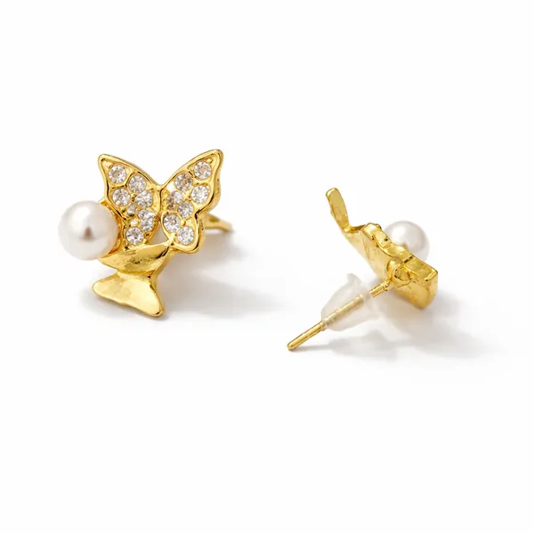 Gold_plated_Butterfly_Pearl_Sparkling_Stud_Earrings_For_Women